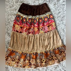 Gold flower print skirt